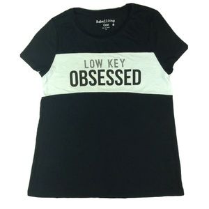 Rebellious One (NEW) Juniors Black T-Shirt Size M